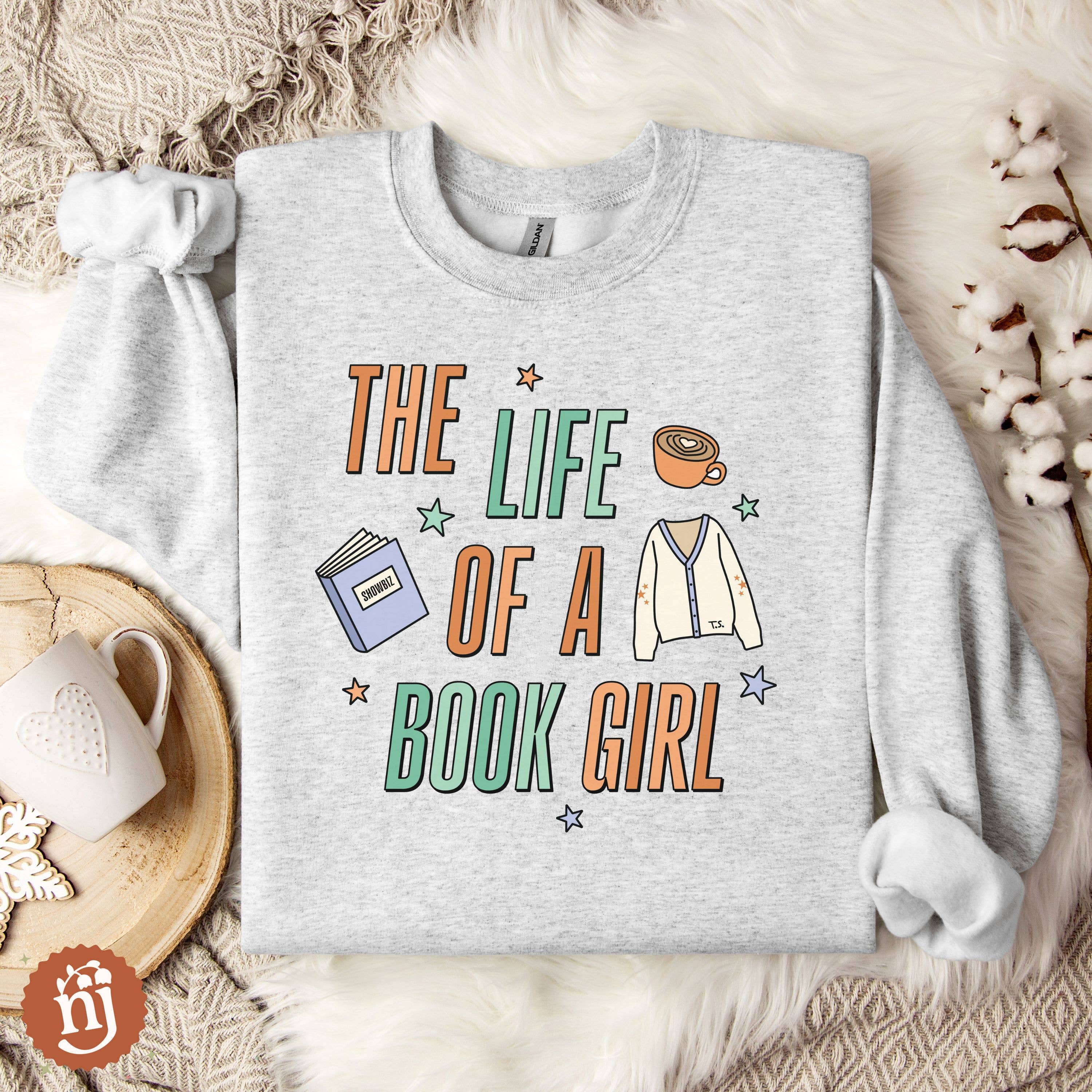Nearly June Design Co - Wholesale Sweatshirt - Unisex - Taylor The Life of a Book Girl Sweatshirt0