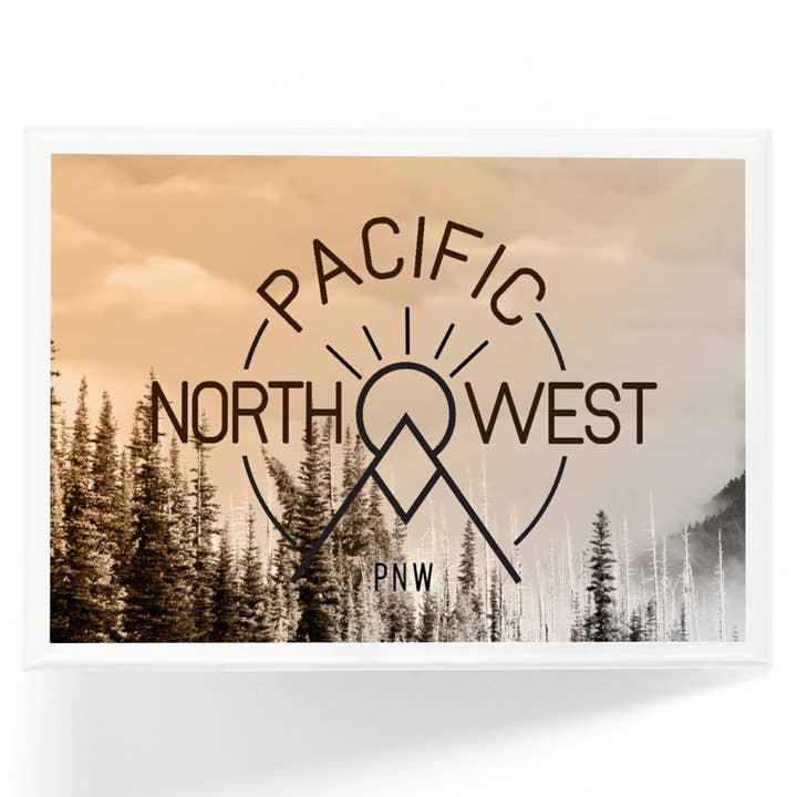 MAGNET Pacific Northwest Badge & Forest for wholesale by Lantern Press