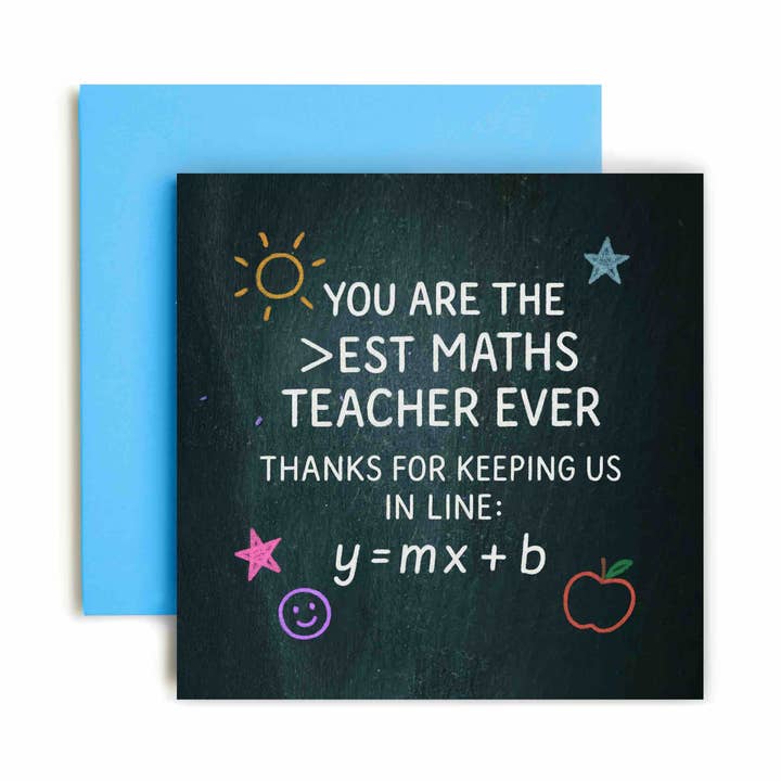 Greatest Maths Teacher Thank You Teacher Appreciation Card for wholesale by Huxters