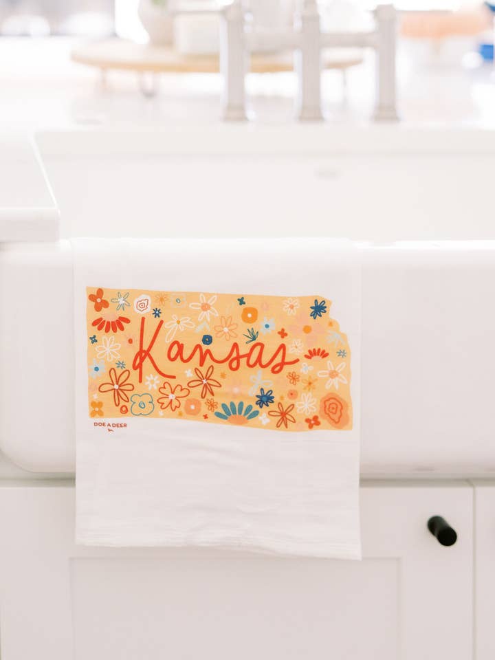 Kansas Floral Flour Sack Towel for wholesale by Doe A Deer