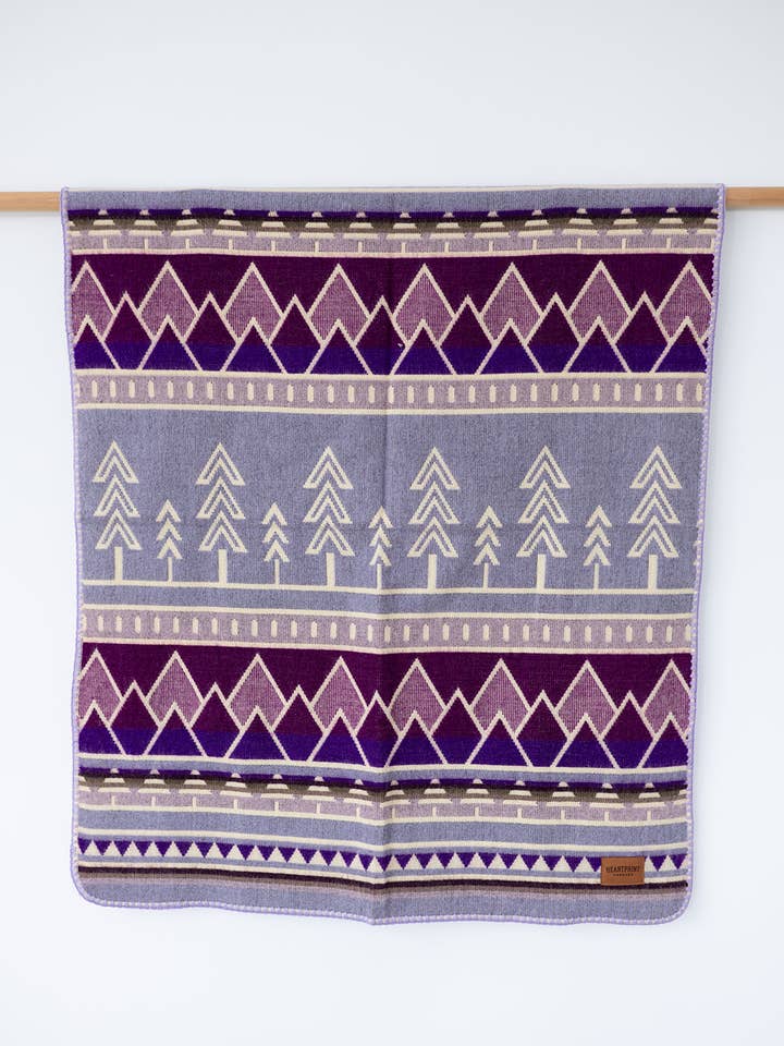 Tree Line Baby Blanket - Lilac Trail for wholesale by Heartprint Threads