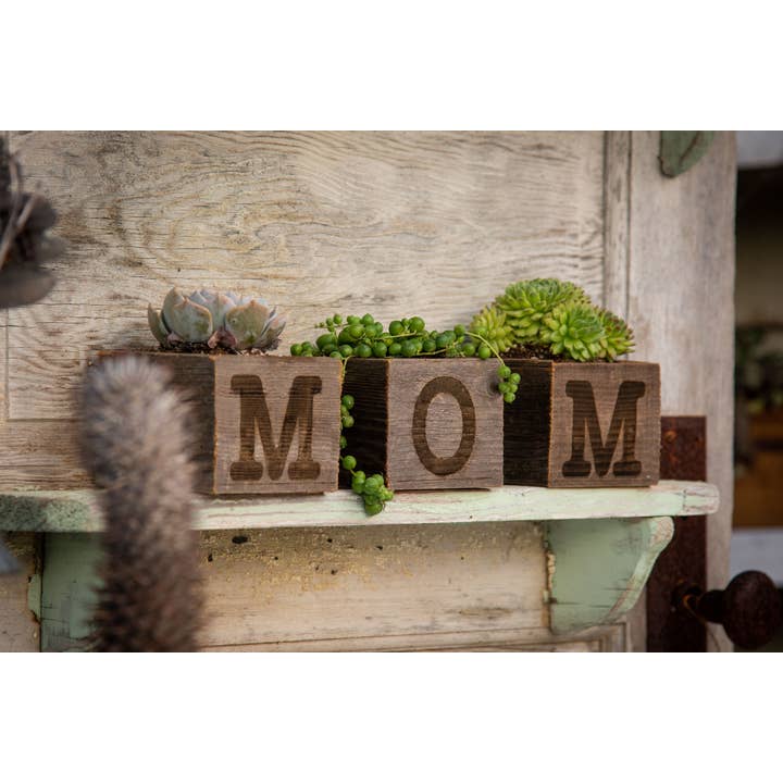 Love Reclaimed - Vendita all'ingrosso Fioriere - Set di fioriere MOM piccolo in legno rustico /set di fioriere MOM3