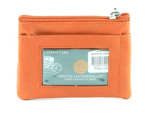 Leather Impressions Inc - Wholesale Coin Purse - Women's - I.d. Window Coin Purse Style : 720 Orange3