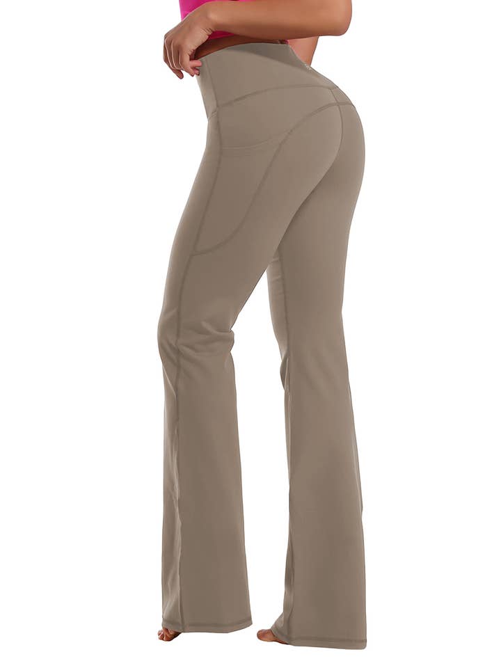 High Waist Workout Bootleg Yoga Pants_35″ for wholesale by Rosa Clothing