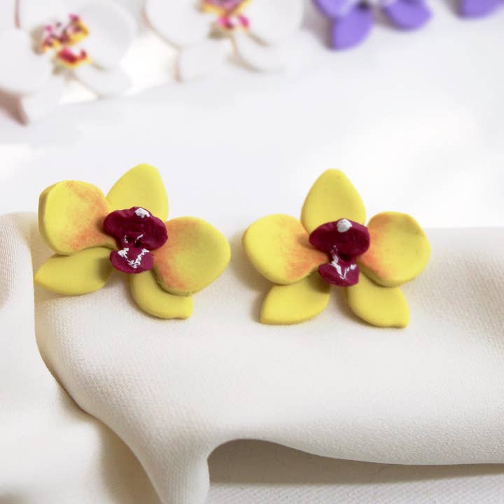 Studio Niani – wholesale Stud/post earrings – Orchid Earrings, Stud Earrings, Botanical Bridal Jewelry10