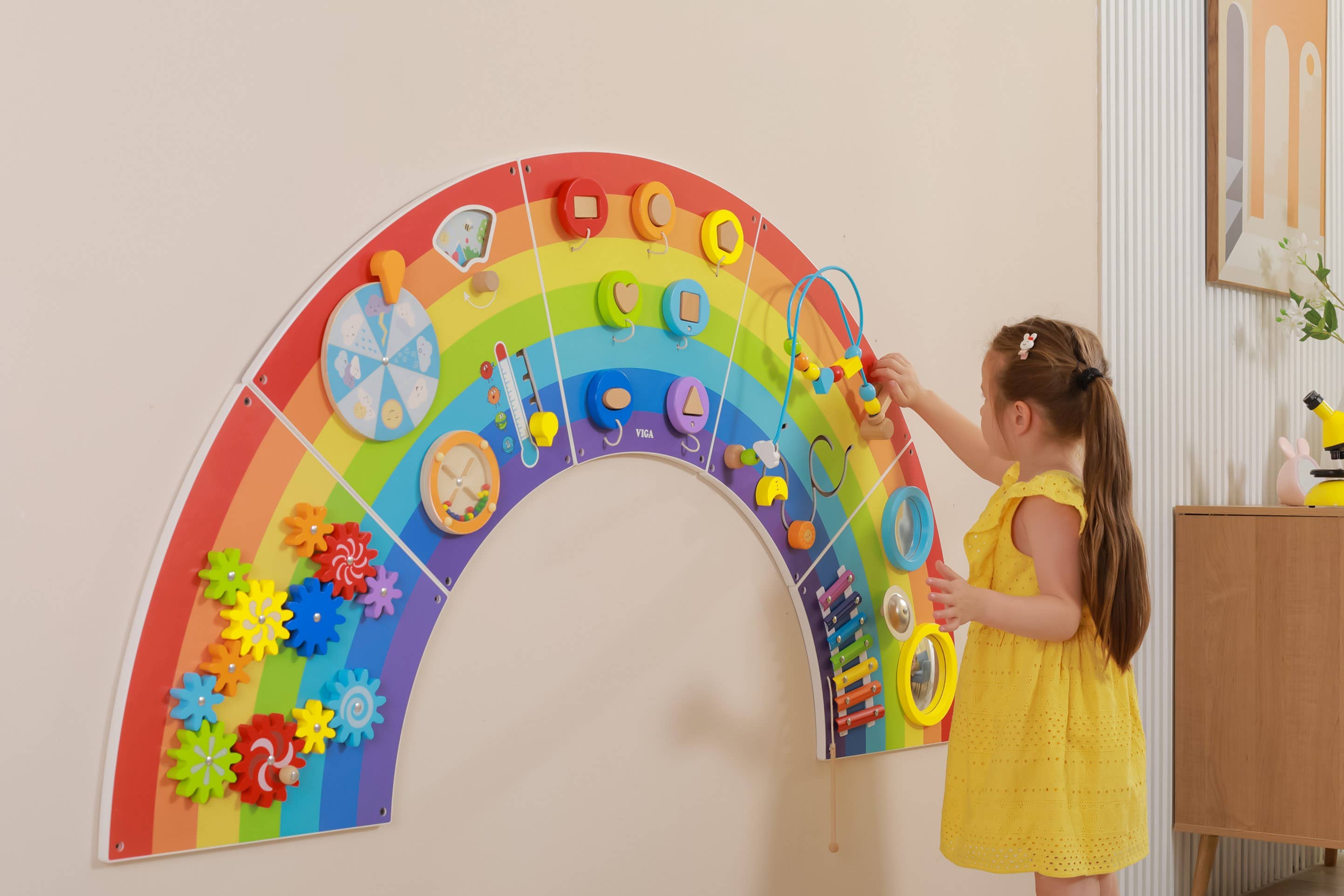 Commotion – wholesale Wood toy – Child – 76095 Rainbow Activity Wall Panels4