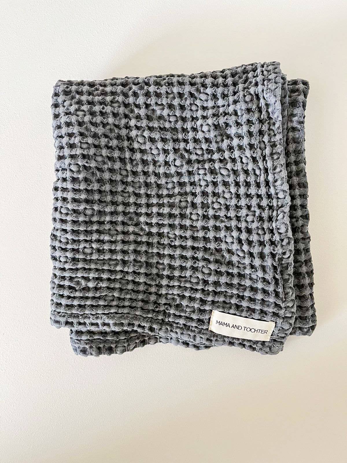 Mama and Tochter - Wholesale Tea Towel - 100% Organic Cotton Rustic Waffle Tea Towel - Charcoal1
