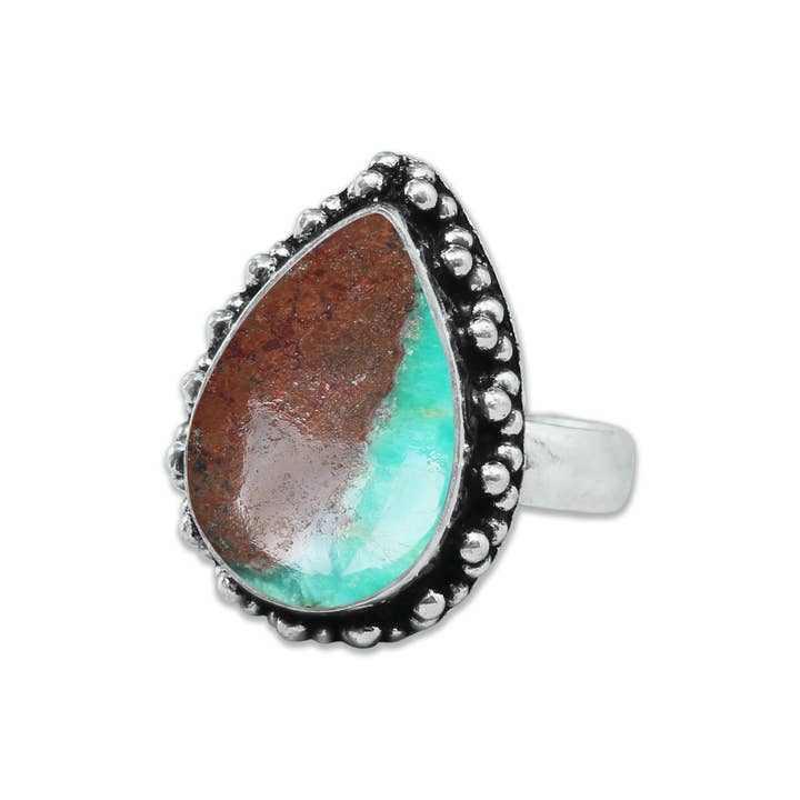 Handmade Jewels - Wholesale Cocktail/Statement Ring - Chrysoprase Matrix Rings – Silver-Plated, Handmade, Assorted Sizes (Made to Order)8