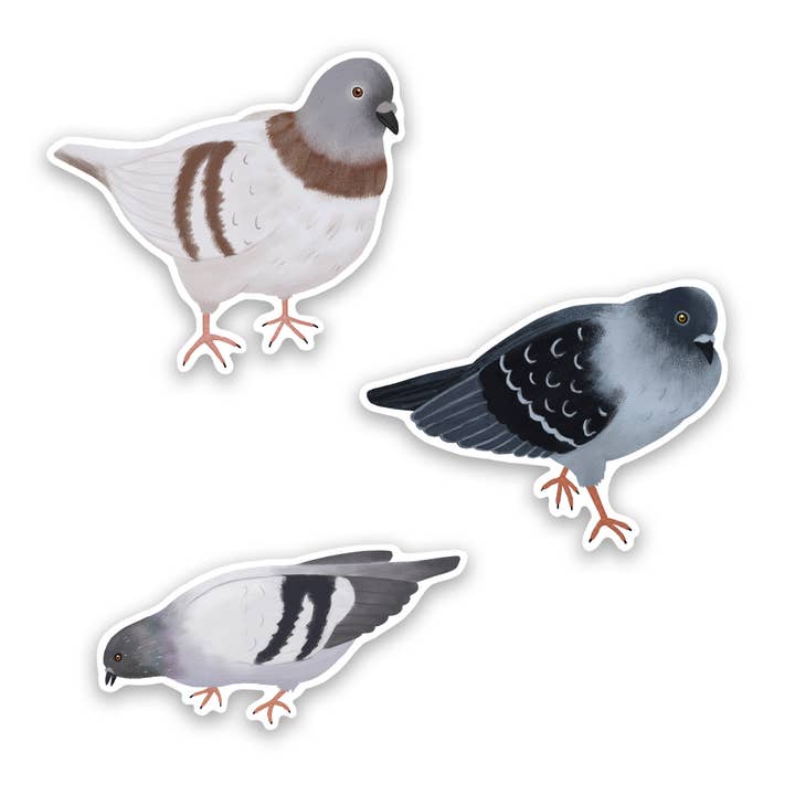 City Pigeon Vinyl Stickers for wholesale by Proper Wolf