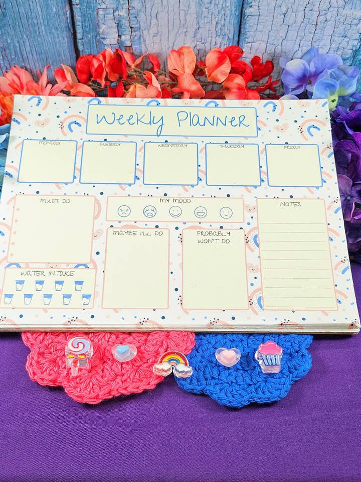 Bloc-notes hebdomadaire Humeur & Magie 8,5" x 11" - Cadeau pour rat de bibliothèque - Bloc-notes pour la vente par Autumnmist Boutique