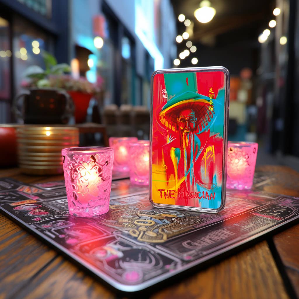Darksynevyr – wholesale Tarot-kort – Darksynevyr Neon Tarot 78-kortslek, standardstorlek 120 x 65 mm1