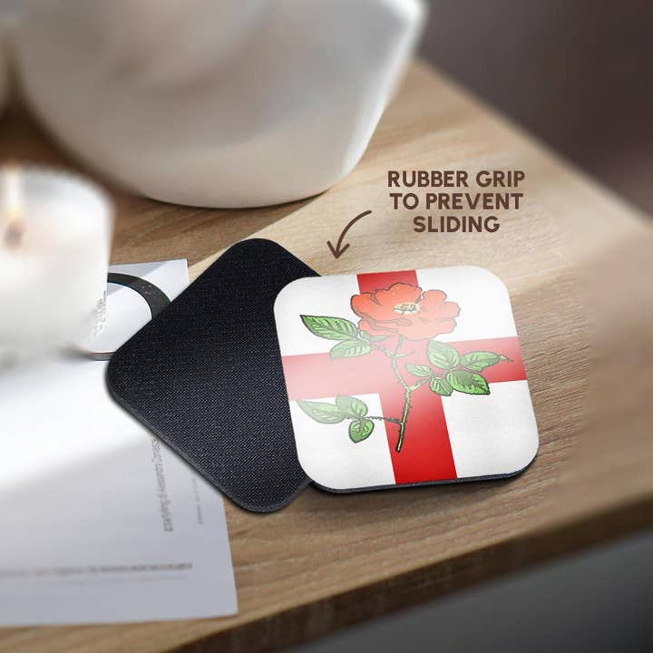 3dRose - Wholesale Coasters - 3dRose, Patriotic St George Cross and English Tudor rose, Coaster10