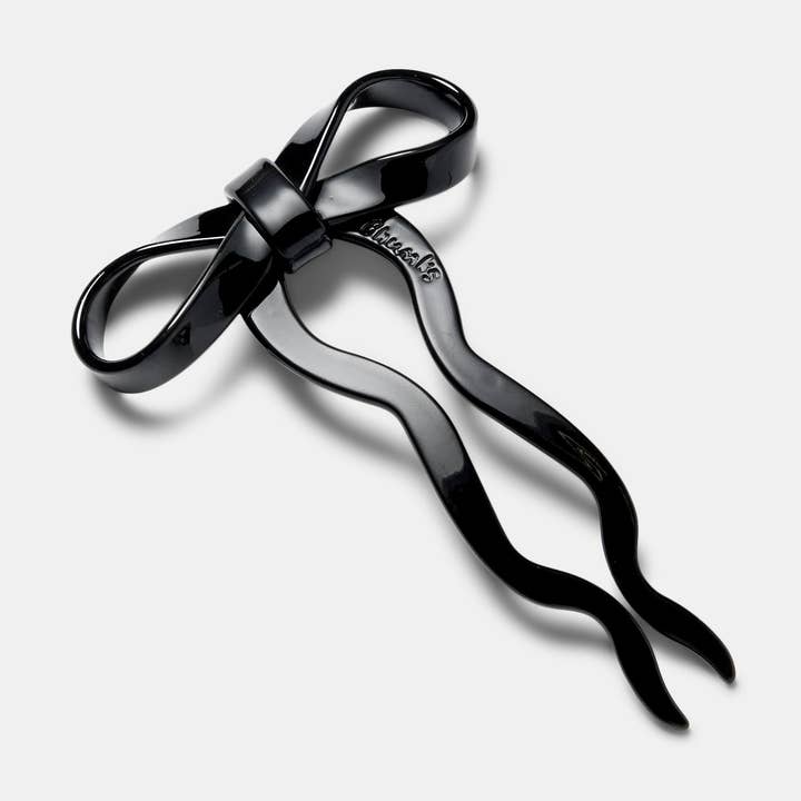 Bow Hairpin in Small Black for wholesale by CHUNKS