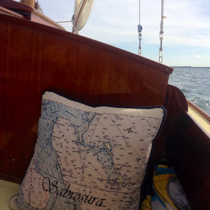 Not for Navigation - Wholesale Throw/Decorative Pillow - Decorative Canvas Pillow - Custom Location Nautical Chart3