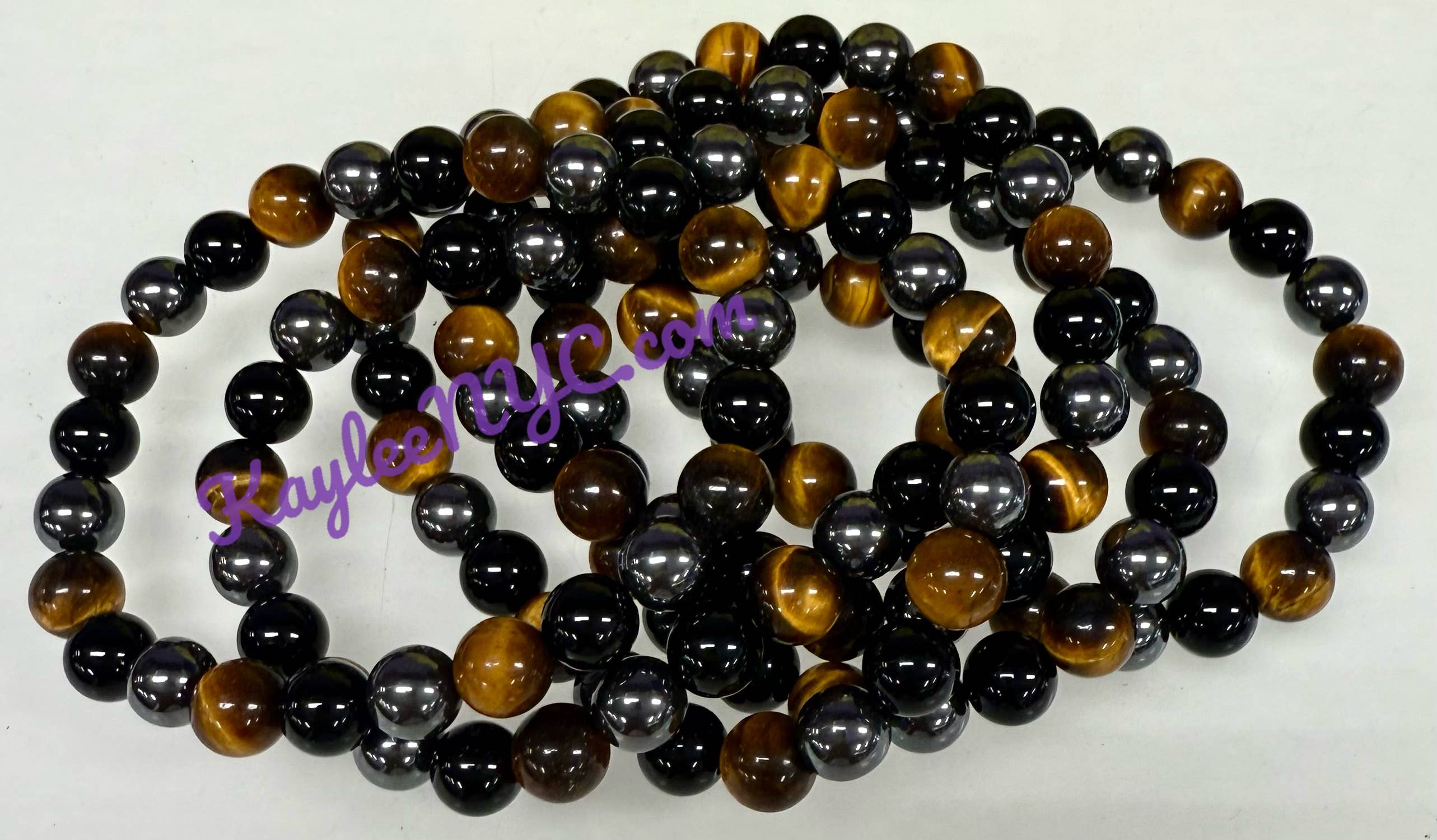 KayleeNYC - Wholesale Sieradenset - Beschermende elastische armbanden met 8 mm kristallen, 19 cm3