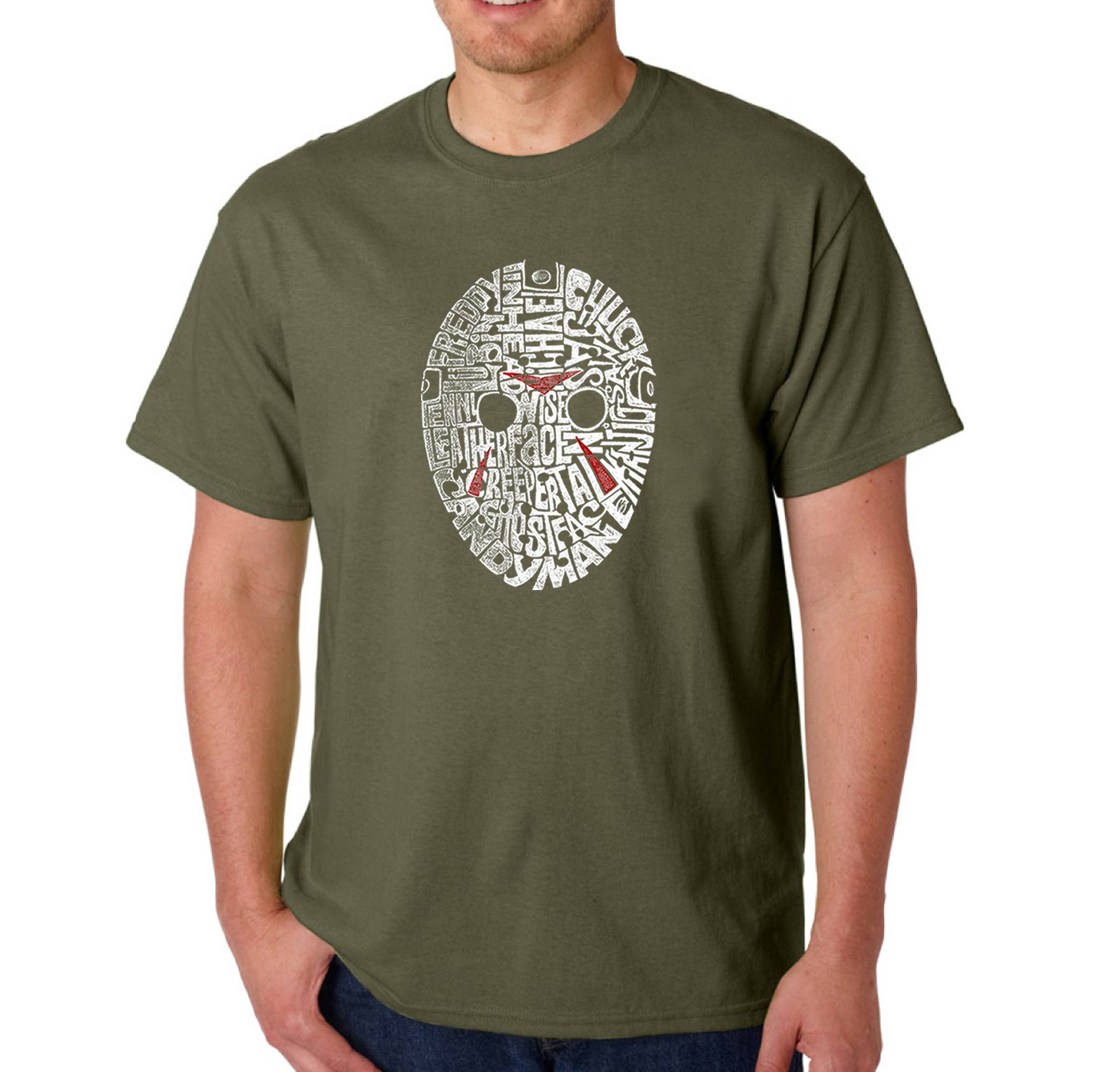 LA Pop Art - Wholesale Screen Printed T-Shirt - Men's - LA Pop Art Men's Word Art T-shirt - Slasher Movie Villians4