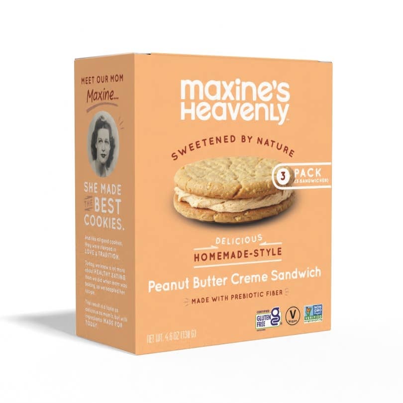 Maxine's Heavenly - Wholesale Cookie - Peanut Butter Creme Sandwiches - 3 PK Box