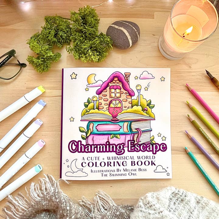 The Swimming Owl - Wholesale Coloring Book - Adult - Charming Escape Coloring Book For Adults, Teens, + Kids