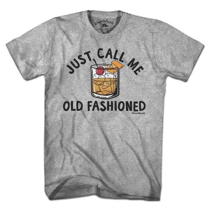 Gray Just Call Me Old Fashioned T-Shirt for wholesale on Faire