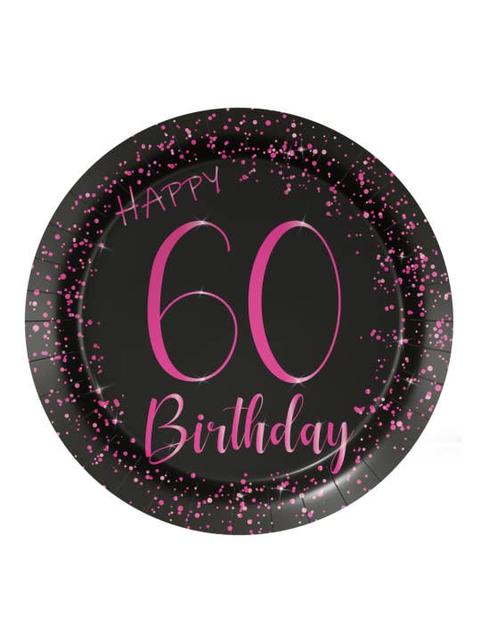 8 Tallerkener 18 cm Elegant Pink 60 år for engroshandel hos Dream Party