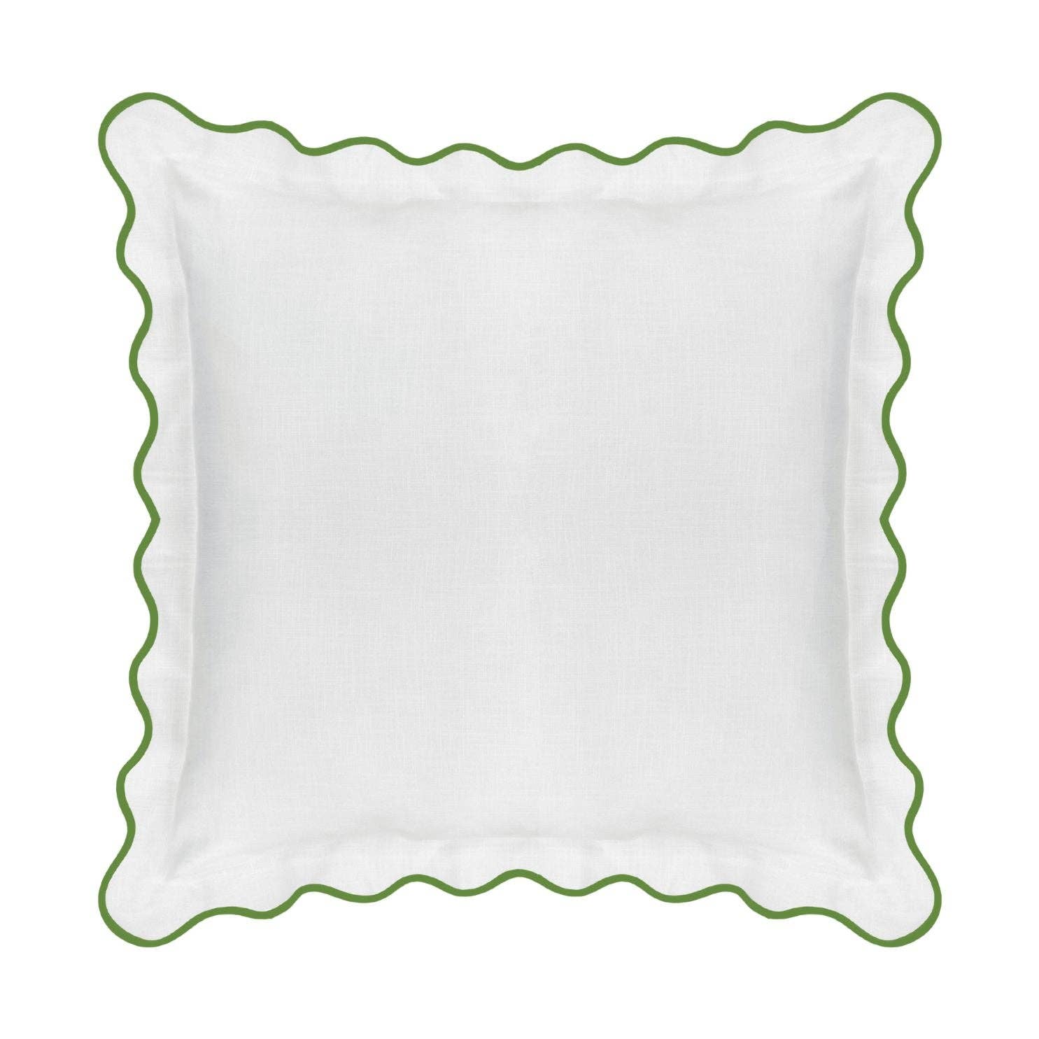 Laura Park Designs - Wholesale Bedding Pillowcase/Sham - Scalloped Sham, Green / White0