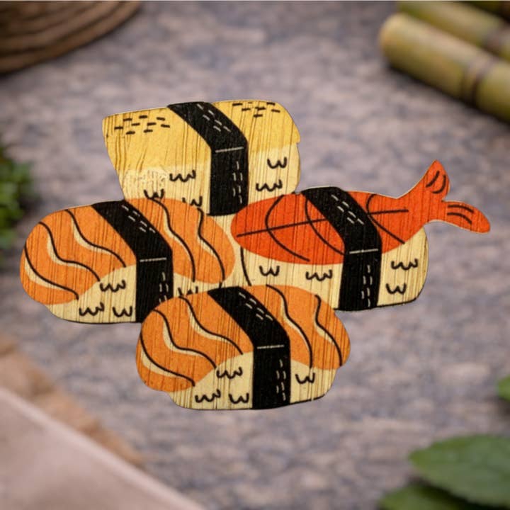 Mistura de sushi por atacado de Bamboo Wood Stickers