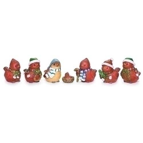 Cardinal Creche with Nest Display Box, 7-piece Set for wholesale by Roman