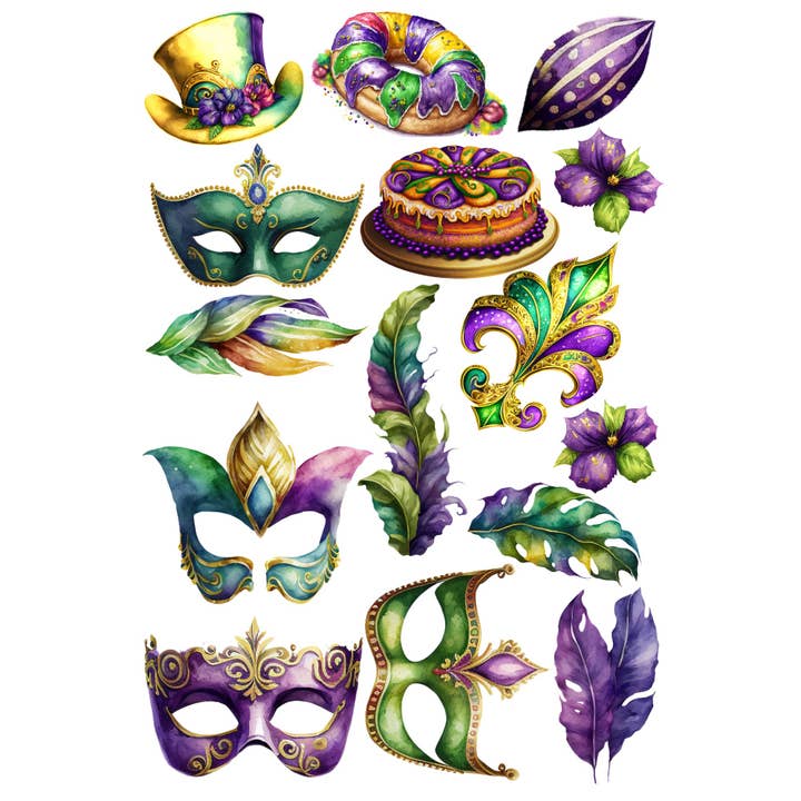SSC Wholesale - Wholesale Scrapbook - Mardi Gras Scrapbook Scrapbook Embellishments - 3 Packs