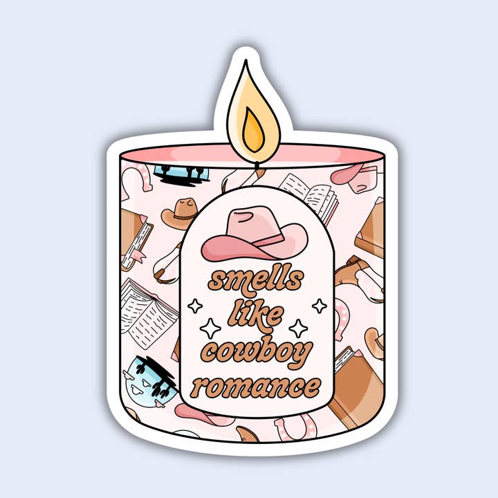 Smells Like Cowboy Romance Candle Sticker for wholesale by 256 Craft Co