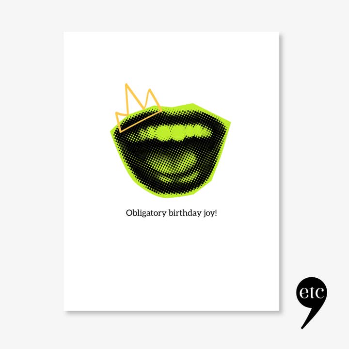 Funny Birthday Card – Obligatory Birthday Joy – Sarcastic for wholesale by dear, etc.