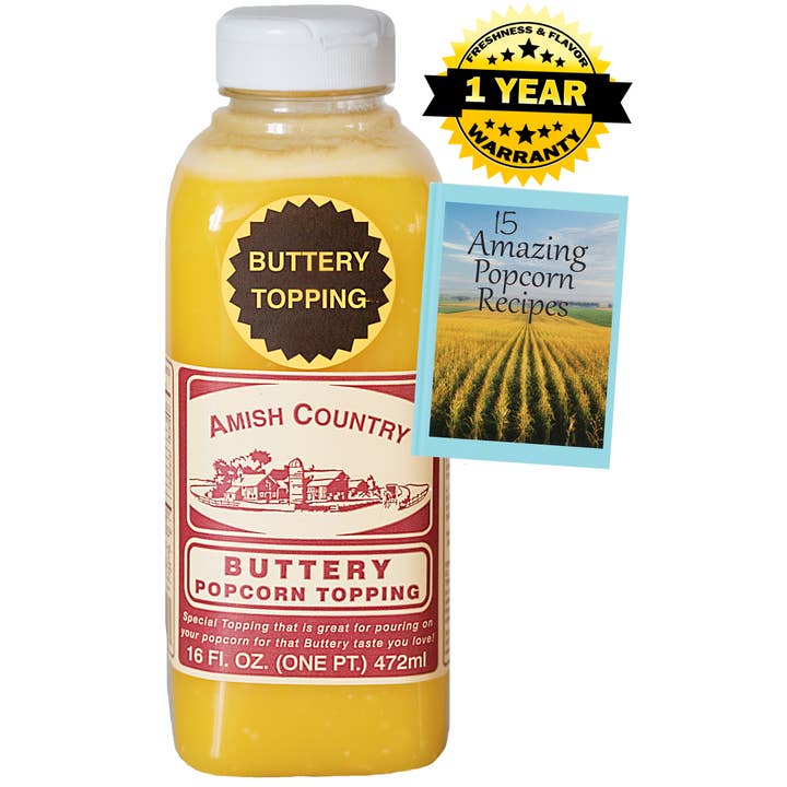 Amish Country Popcorn - Wholesale Flavored Syrup - 16oz Bottle of Buttery Topping