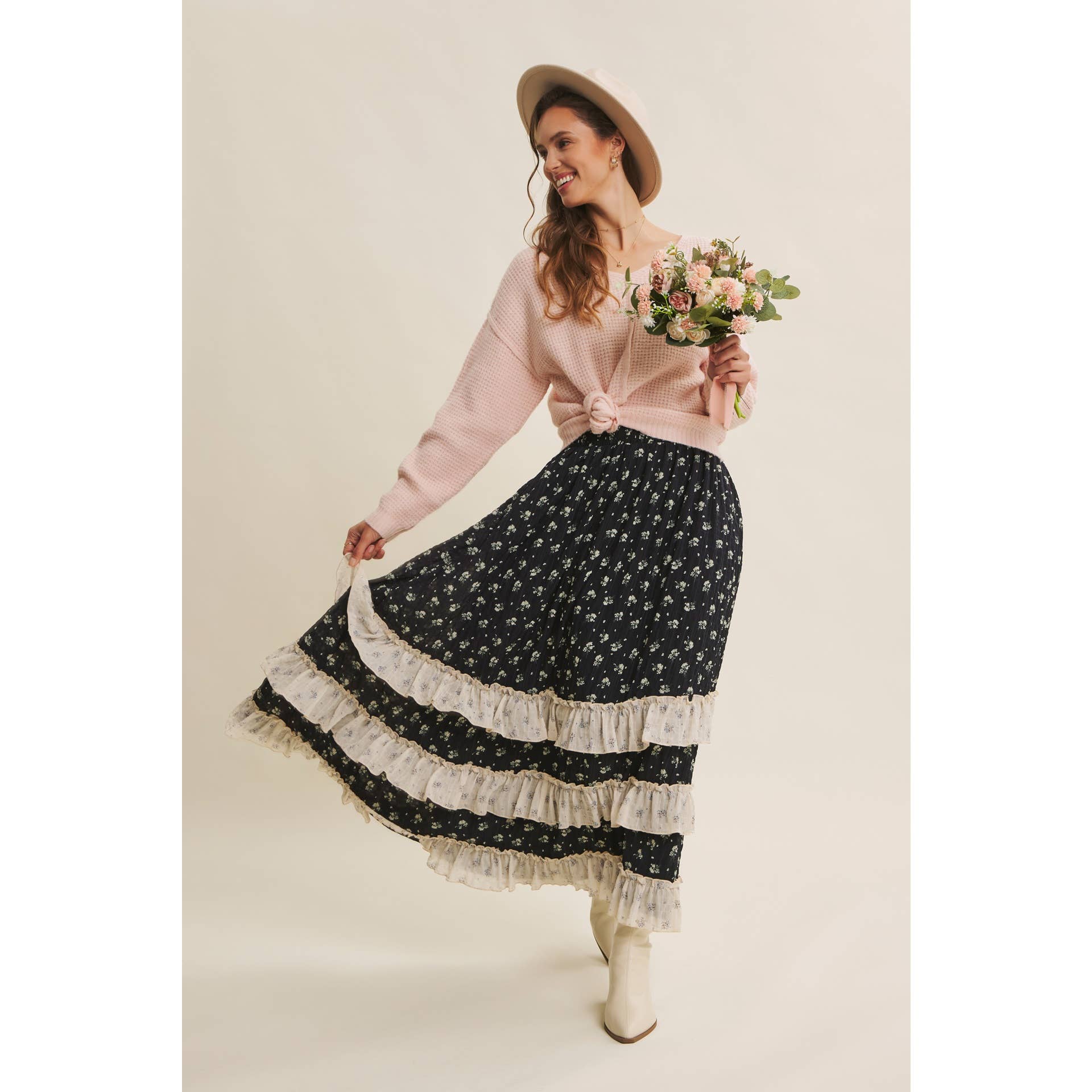 in february - Wholesale Knit Sweater - Women's - KIND TO PLANET WAFFLE SWEATER TOP WITH EXPOSED SEAM36