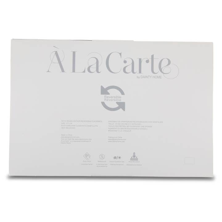 Ala Carte (By Dainty Home) - Vente Sets de table - Ensemble de 4 sets de table réversibles en cuir vegan Lausanne 30x45 cm6