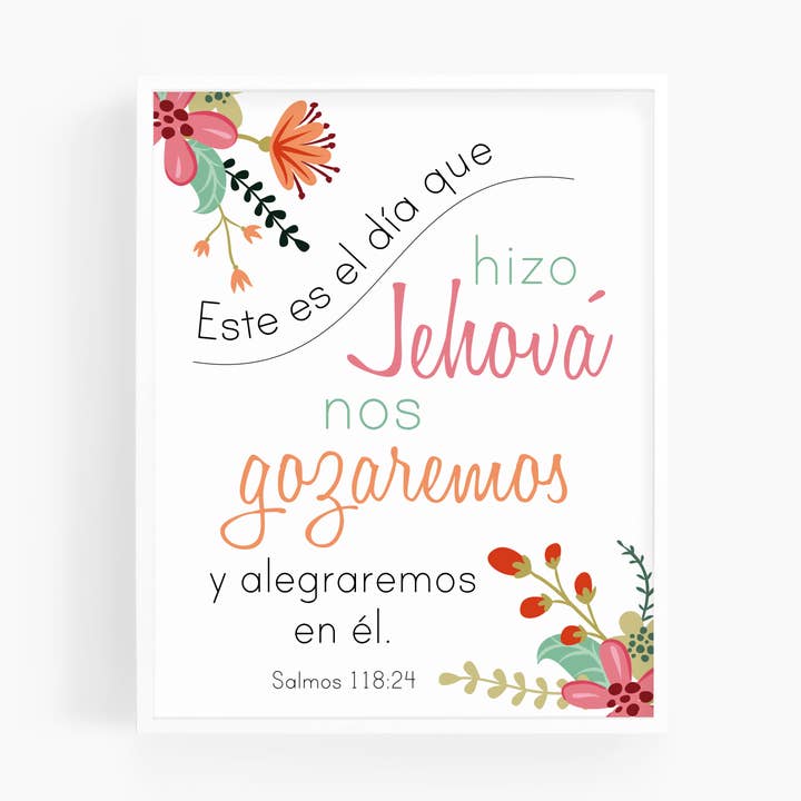 Salmos 118:24 | Spanish Bible Verse Art Print for wholesale by Scripture and Grace