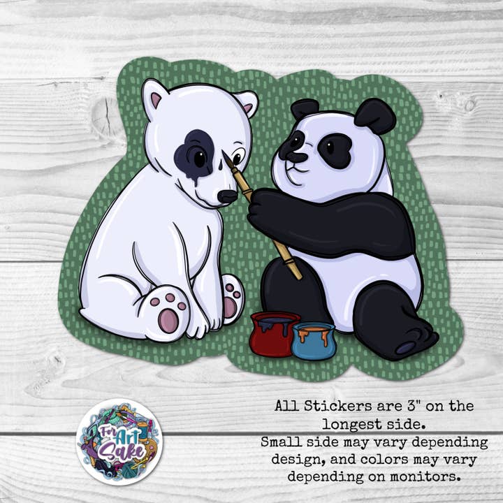 Polar & Panda Pals- Sticker for wholesale by For Art Sake Stickers