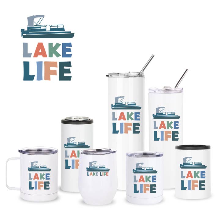 Lake Life Pontoon Insulated Drinkware for wholesale by Creative Compass