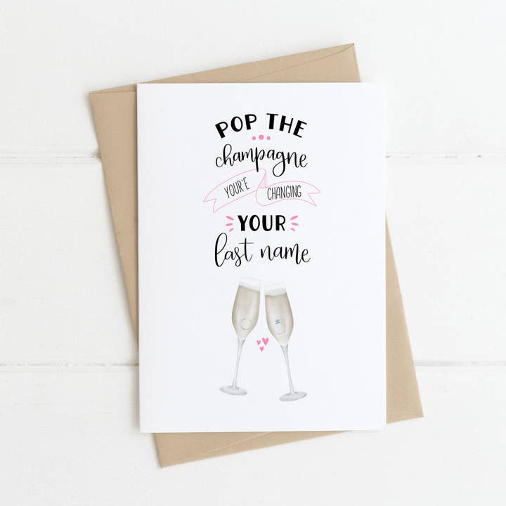 Pop le Champagne, Vous changez votre nom de famille pour la vente par Punfully Yours