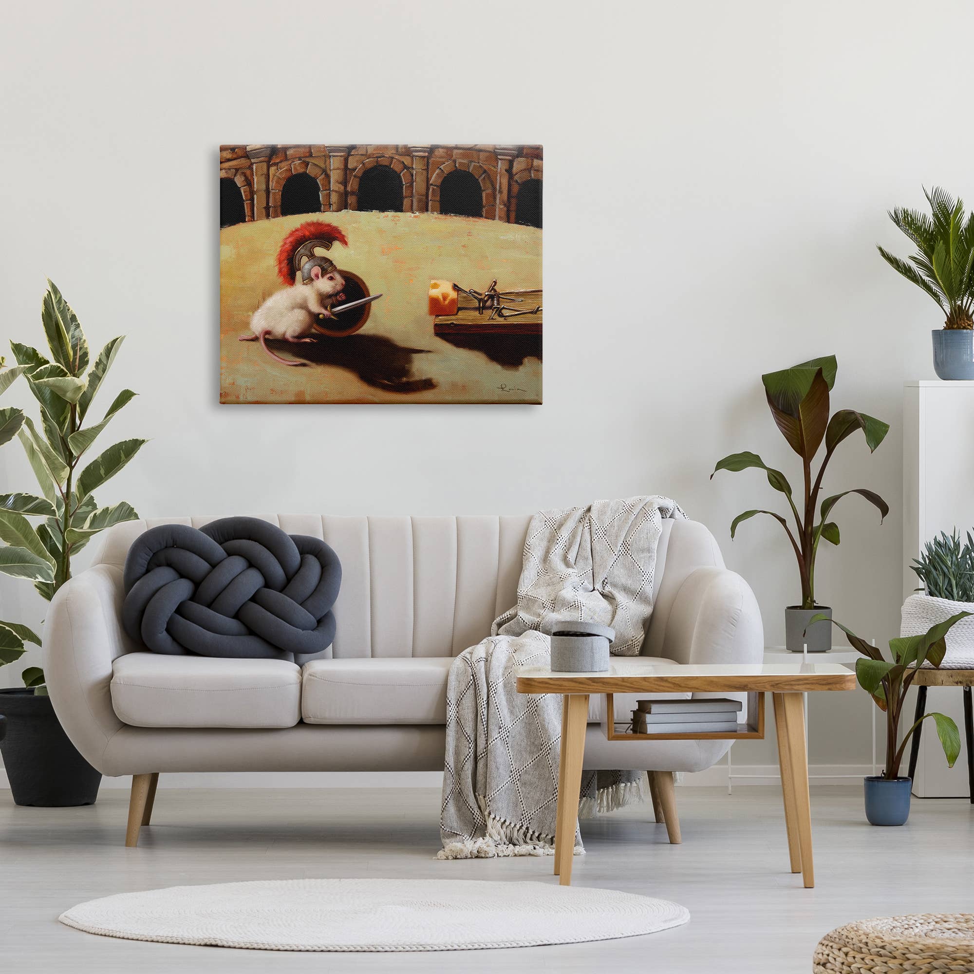 Stupell Industries – wholesale Wall sign – Mouse Vs Mousetrap Funny Battle - Unframed Wall Art9