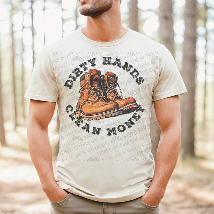 Dirty Hands Construction Boots Tee for wholesale by Hello Sunshine Boutique