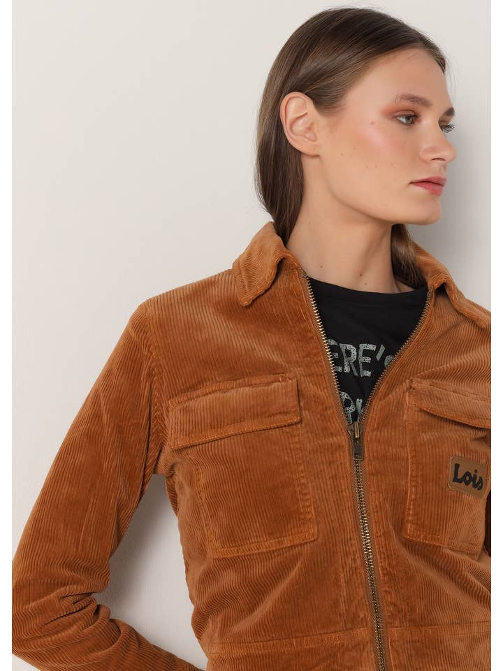 Marrón LOIS JEANS - Cazadora de pana gruesa Bolsillos plastron de venta al por mayor en Faire