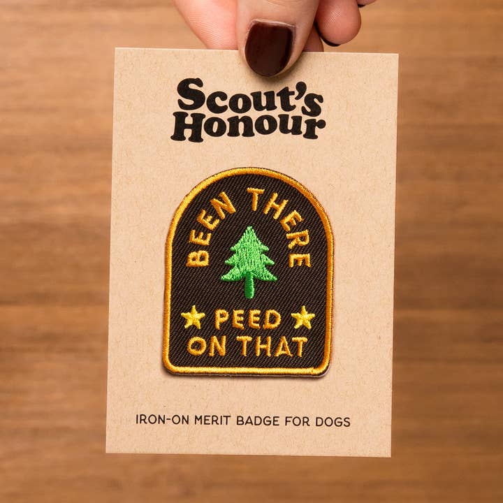 Scout's Honour Pty Ltd - Wholesale Pet Bandana - Dog - Been There Peed on That iron-on patch for dogs and cats0
