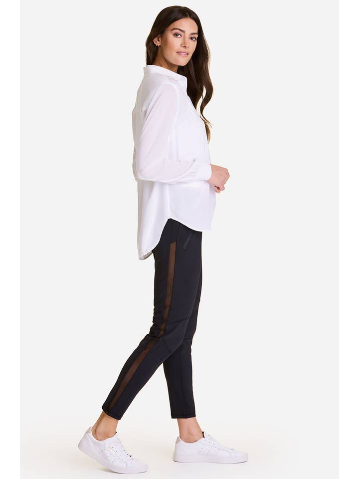 Diana Top White Semi-Sheer Poly-Spandex - Blouse for wholesale on Faire
