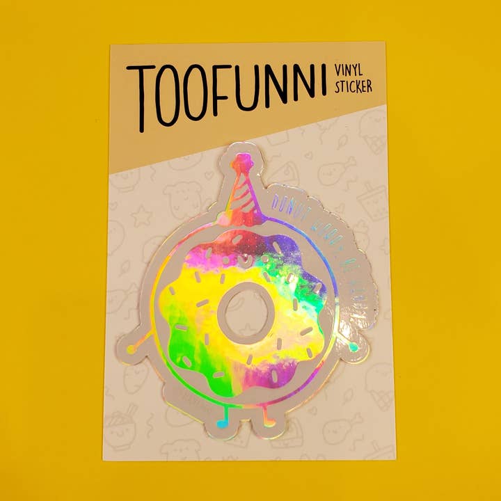 DONUT WORRY - adesivo de vinil holográfico por atacado de Toofunni
