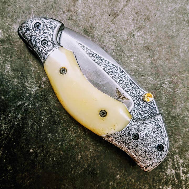 Pasta Gravada à Mão 440C/Arte high-end por atacado de HomeTown Knives.