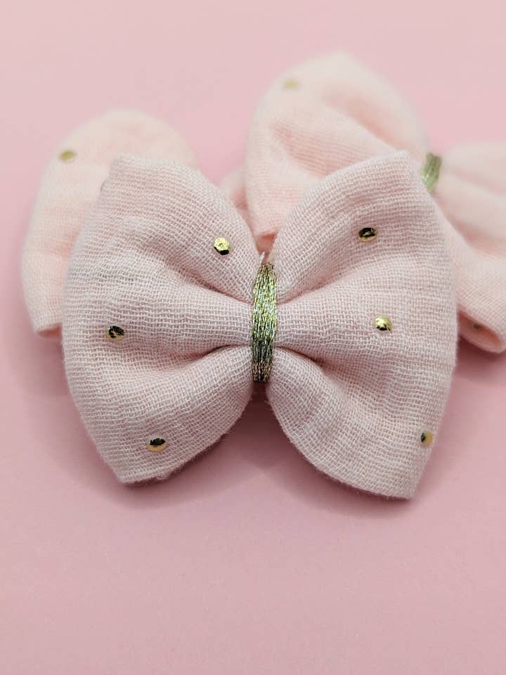 Barrete dupla gaze rosa claro por atacado de L'atelier Nounille