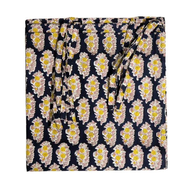 Gardiner 110x250 cm bomull Tryckt Indienne Marin för wholesale av B A O B A B - Maison