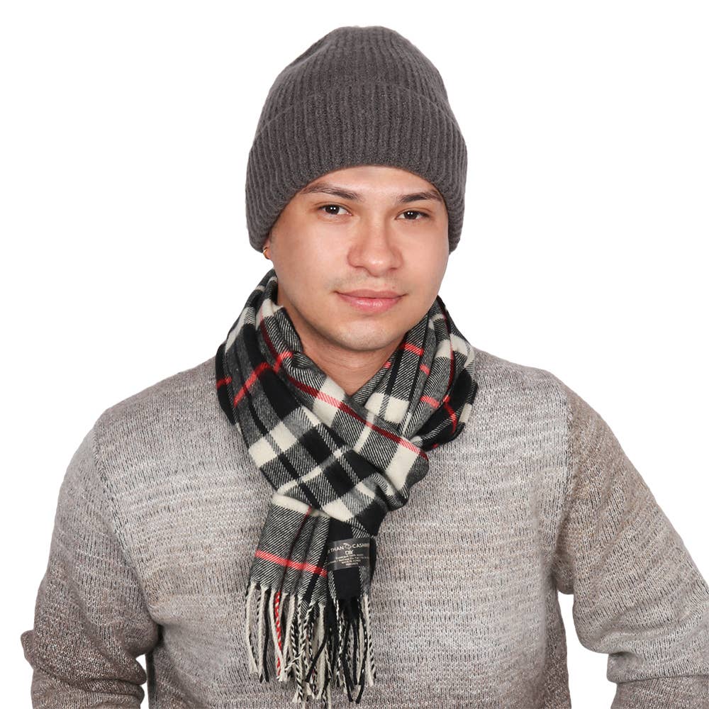 David And Young - Wholesale Beanie - Unisex - Holiday Soft Knit Cuffed Beanie + Vegan Cashmere Scarf SET2