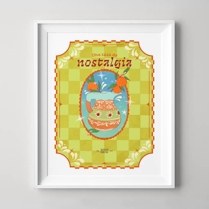 8" X 10" Una Taza de Nostalgia Art Print for wholesale by Nava and Snow