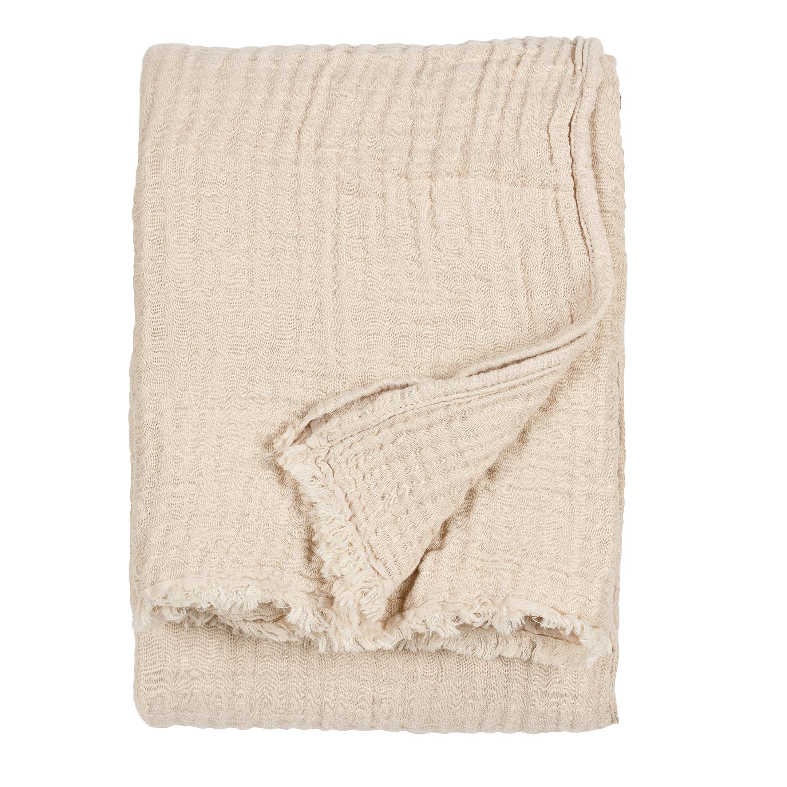 Lark Muslin Cotton Throw Natural for wholesale on Faire2