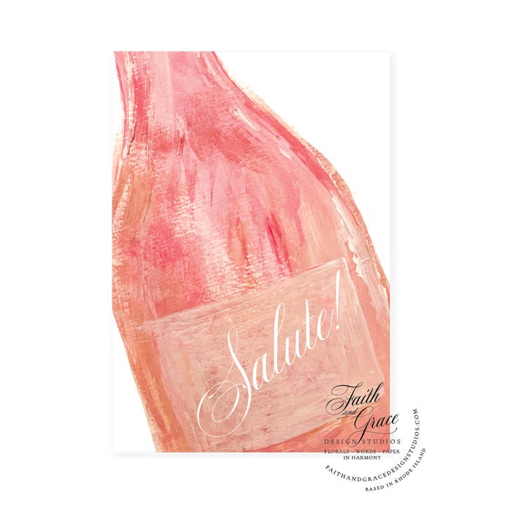 Champagne Salute en Écriture Blanche pour la vente par Faith and Grace Design Studios